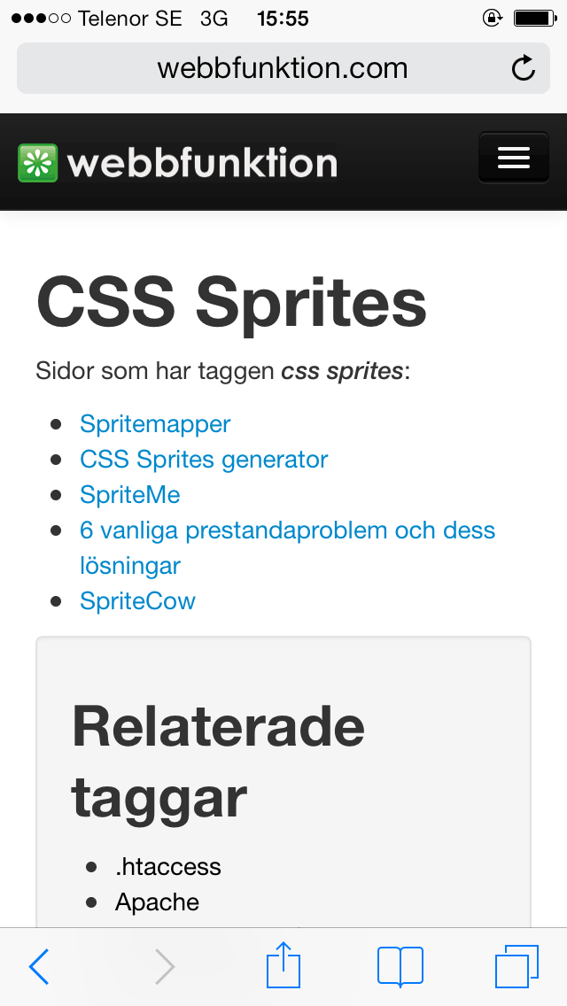 Bild 6: Taggar för att hitta liknande innehåll och relaterade taggar att utforska.